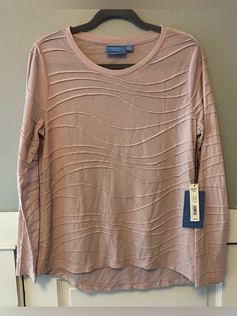 Simply Vera Vera Wang Long Sleeve Windy Tee